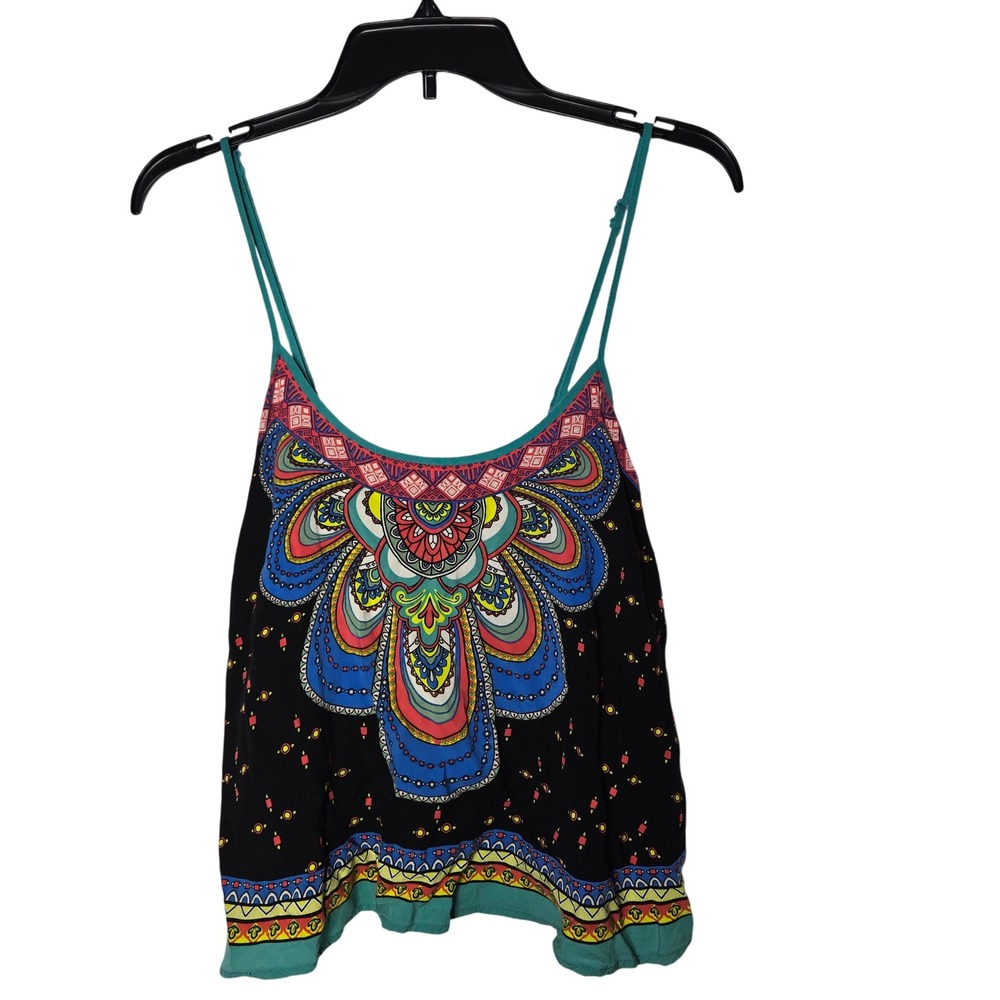 Swell Womens Medallion Cami Tank Top Large Boho Y2K Hippie Festival Summer Indie